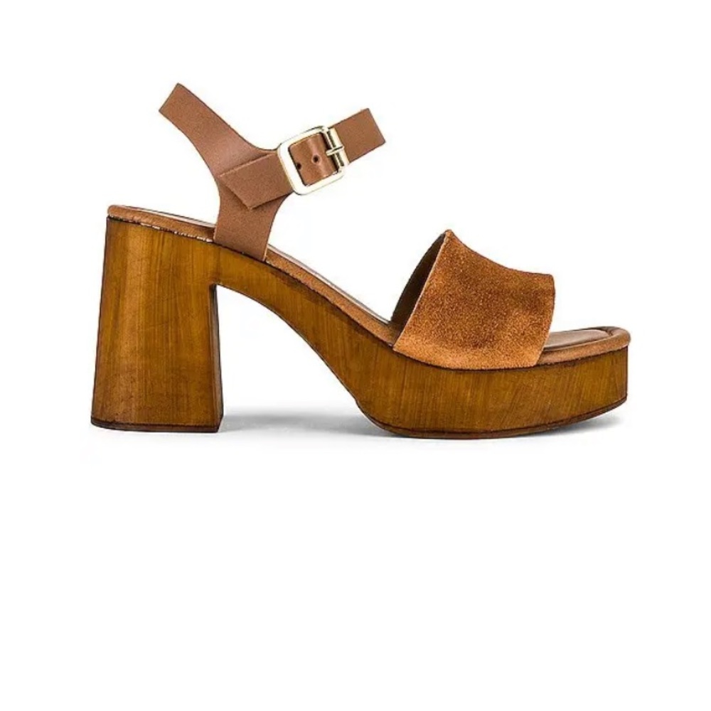 Seychelles Manila Heel in Suede Cognac Size 8